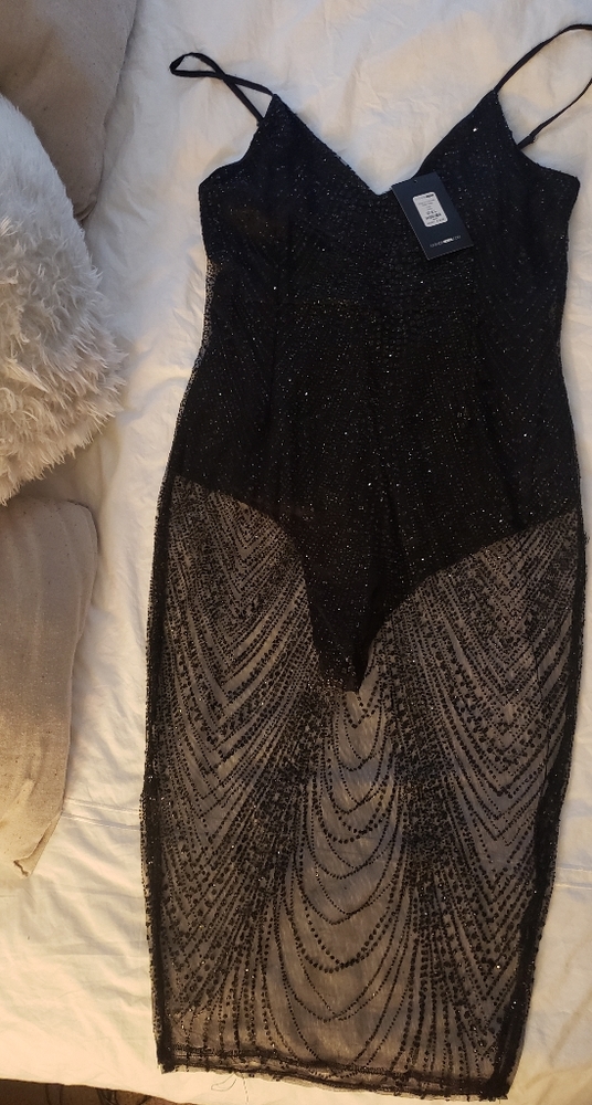 Fashion nova glitter bodysuit dress